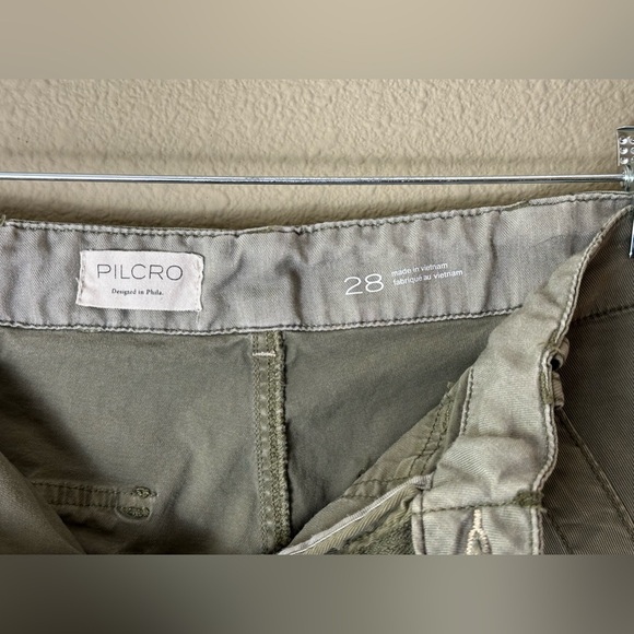 PILCRO ANTHROPOLOGIE PANTS 28 OLIVE DRAB - Picture 2 of 5